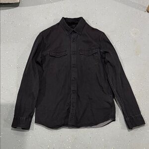 Banana Republic Black Long Sleeve Casual Button-Down Shirt